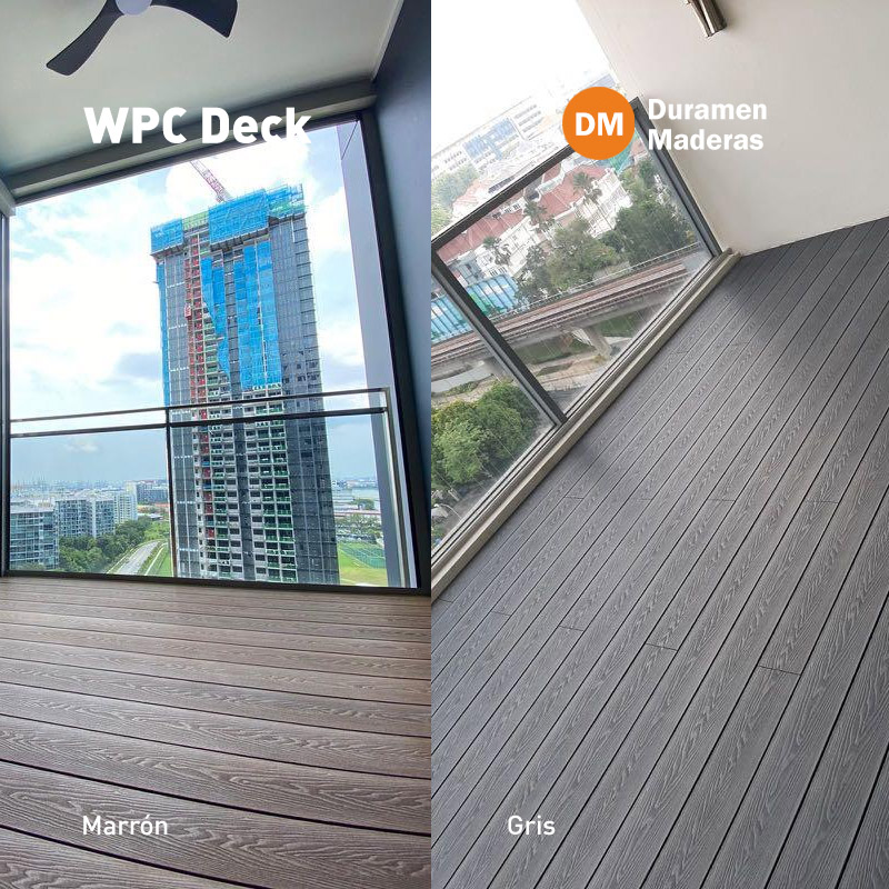 Deck WPC Coextrusión Teak/Grey–Bifaz - Imagen 4